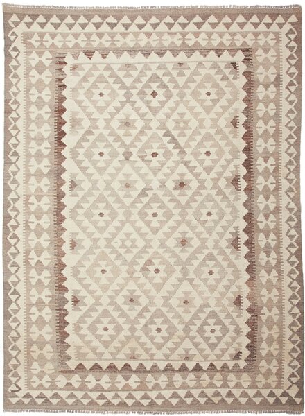 Tappeto Kilim Afghanistan Astratto Beige Marrone 154x210 Cm