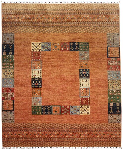 Tappeto Siva Pakistan Geometrico Terracotta Multicolore 209x250 Cm