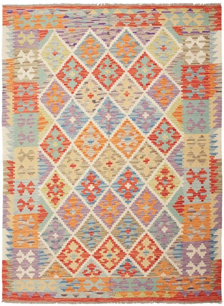 Tappeto Kilim Afghanistan Astratto Policromo Vivace 148x205 Cm