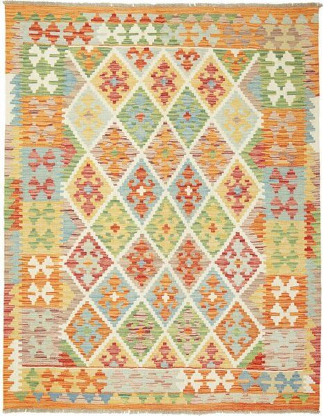 Tappeto Kilim Afghanistan Astratto Multicolore Vivace 147x192 Cm