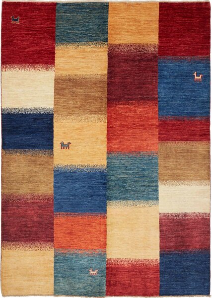 Tappeto Fun Collection Pakistan Astratto Rosso Blu 166x235 Cm
