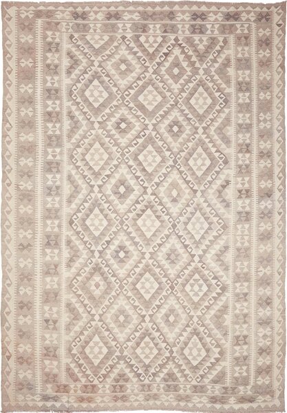 Tappeto Kilim Afghanistan Geometrico Beige Crema 209x297 Cm