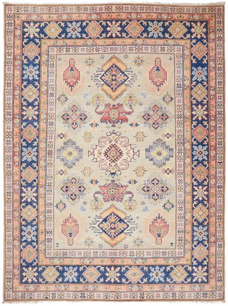 Tappeto Kazak Afghanistan Geometrico Beige Blu 175x238 Cm