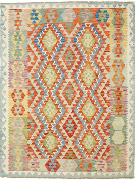 Tappeto Kilim Afghanistan Geometrico Multicolore Vivace 154x197 Cm