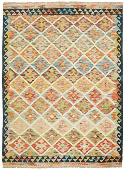 Tappeto Kilim Afghanistan Geometrico Multicolore Blu 146x202 Cm