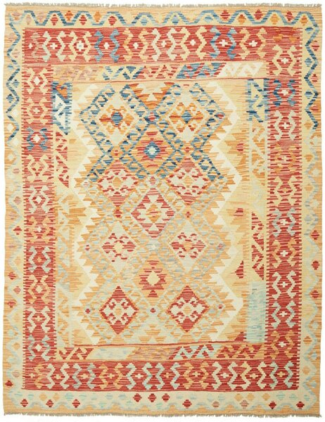 Tappeto Kilim Afghanistan Geometrico Beige Rosso 156x198 Cm