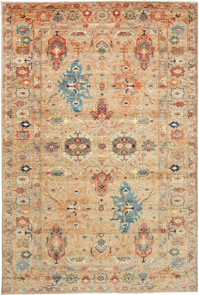 Tappeto Kazak Fine Pakistan Geometrico Sabbia Multicolore 200x298 Cm