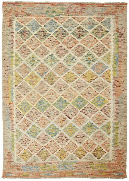 Tappeto Kilim Afghanistan Geometrico Multicolore Pastello 150x207 Cm