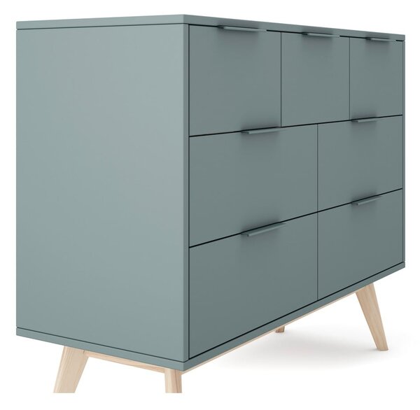 Cassettiera verde polveroso 120x83x40 cm Pisco – Marckeric