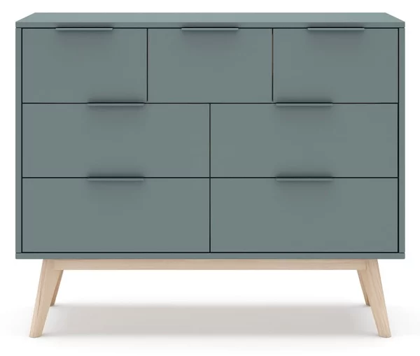 Cassettiera verde polveroso 120x83x40 cm Pisco – Marckeric