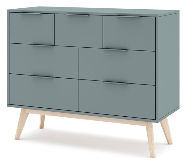 Cassettiera verde polveroso 120x83x40 cm Pisco – Marckeric