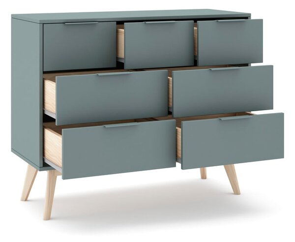 Cassettiera verde polveroso 120x83x40 cm Pisco – Marckeric