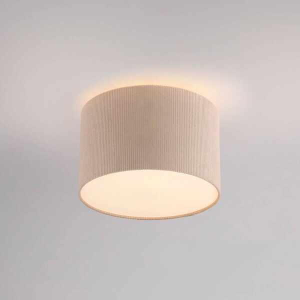 JUST LIGHT. Plafoniera Duro verde, tessuto, beige