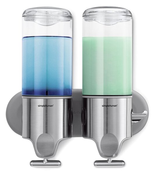 Distributore di sapone a parete in acciaio inox color argento da 880 ml - simplehuman
