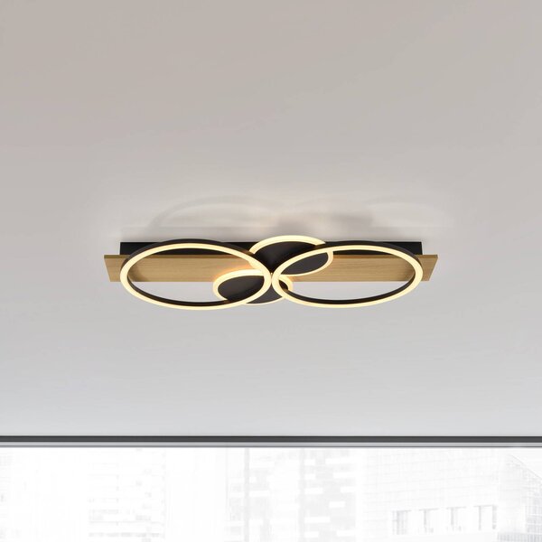 JUST LIGHT. GmbH Plafoniera soffitto Trooper, Legno chiaro, Soggiorno / Sala da pranzo, Legno, Moderno, Plafoniera