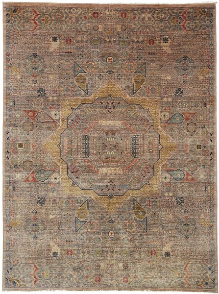 Tappeto Mamlouk Pakistan Geometrico Beige Grigio Ocra 151x203 Cm