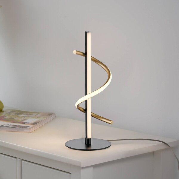 JUST LIGHT. GmbH Lampada da tavolo a LED Emanda, dimmerabile, Nero, Soggiorno / Sala da pranzo, Metallo, Moderno, Lampada da tavolo LED