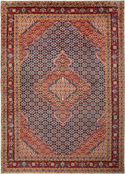 Tappeto Ardabil Persia Medaglione Indaco Rosso 195x275 Cm