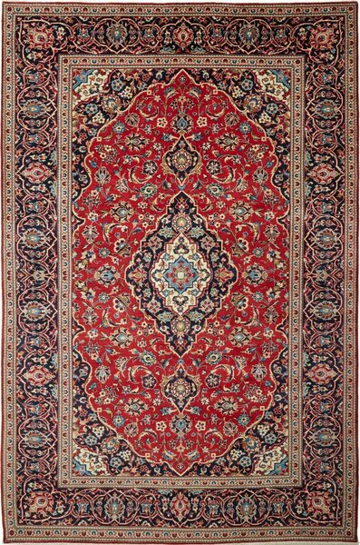 Tappeto Ardakan Persia Medaglione Rosso Blu 195x300 Cm