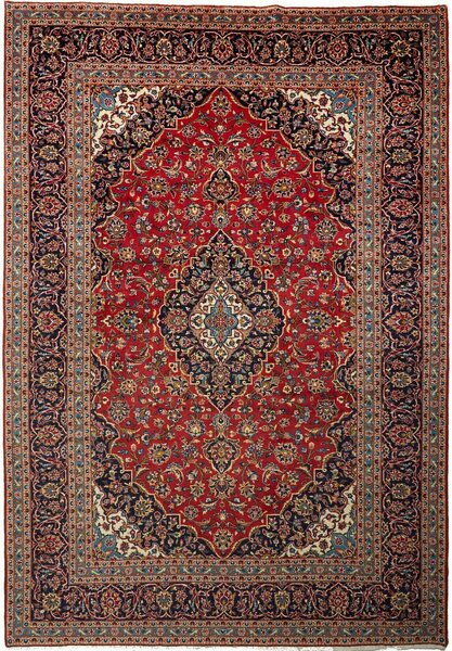 Tappeto Ardakan Persia Medaglione Rosso Blu 245x355 Cm