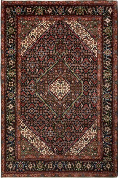Tappeto Tabriz Persia Medaglione Blu Scuro Rosso 200x303 Cm