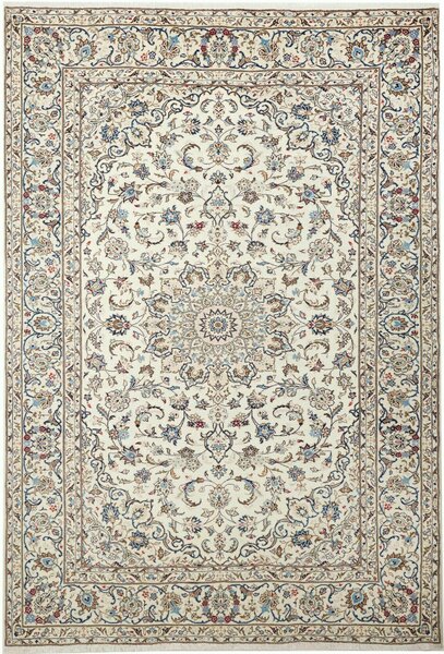 Tappeto Kashan Persia Medaglione Avorio Blu Beige 200x293 Cm
