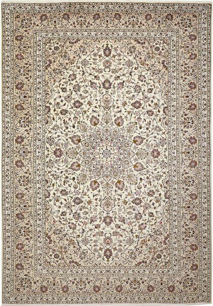 Tappeto Kashan Persia Medaglione Avorio Bordeaux 248x358 Cm