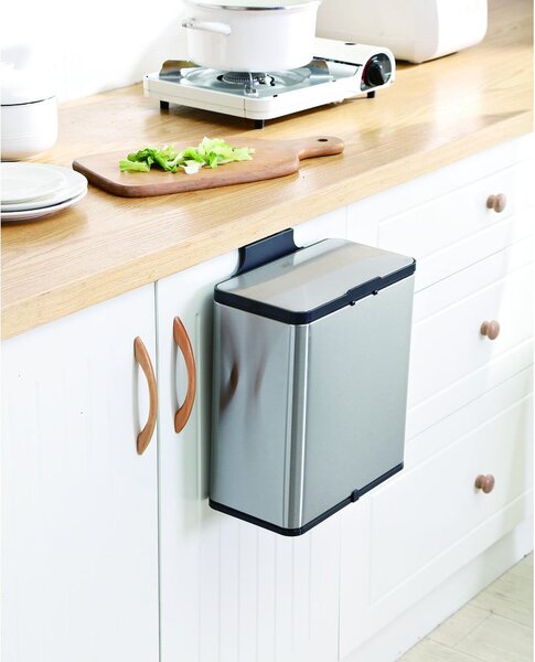 Contenitore per rifiuti compostabili in argento 7 l - Addis