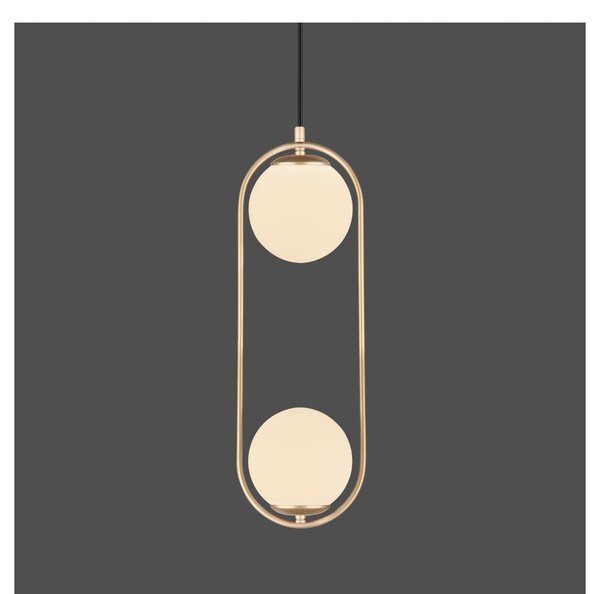Lampadario color oro con paralume in vetro ø 20 cm Arch - Squid Lighting