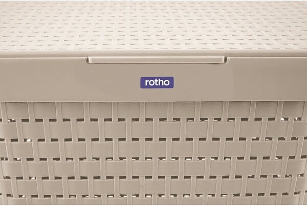 Cesto portabiancheria in plastica beige 55 l Country - Rotho