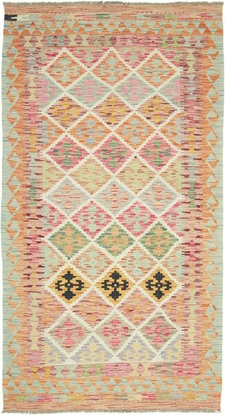 Tappeto Kilim Afghanistan Astratto Multicolore Pastello 107x199 Cm