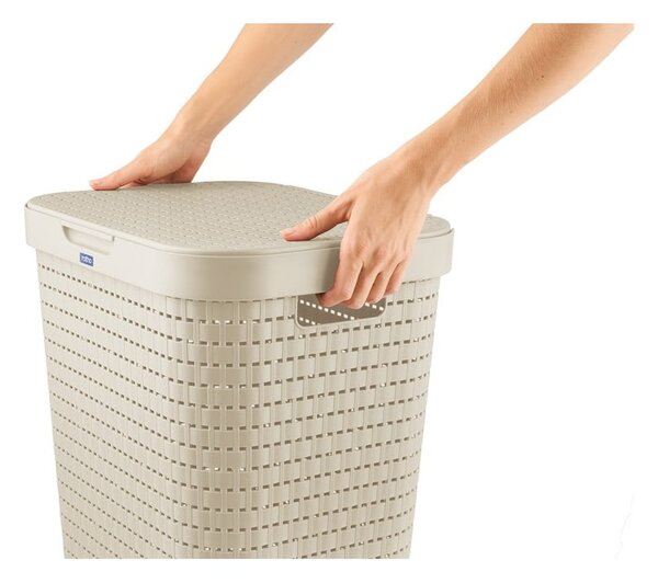 Cesta Portabiancheria Da Bagno Belli E FORTI - 55 Litri, Tortora, Polipropilene - 37x39,5x53,5 Cm - Foto 6