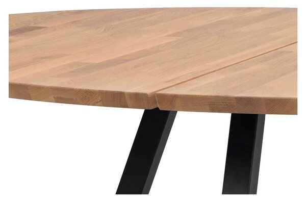 Tavolo da pranzo rotondo con piano in rovere 150x150 cm Carradale - Rowico
