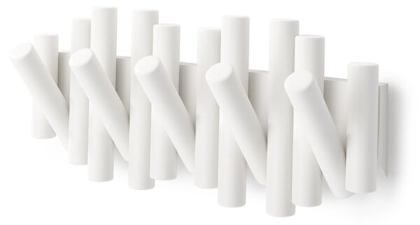 Appendiabiti da parete bianco in legno di pino Picket - Umbra