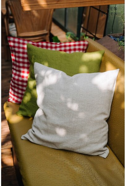 Federa di lino 50x50 cm Red Gingham - Linen Tales