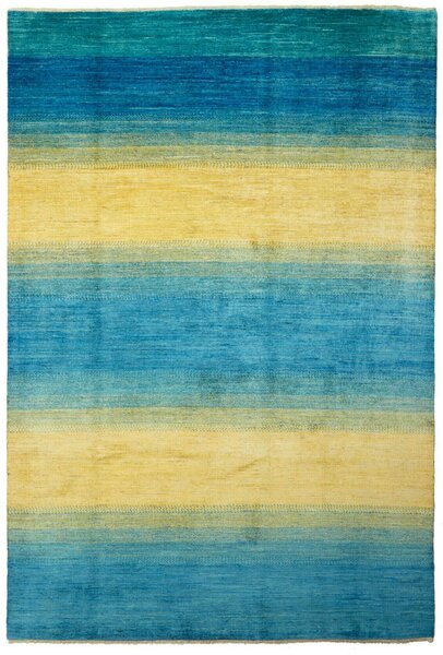 Tappeto Shayan Pakistan Astratto Blu Giallo 199x292 Cm