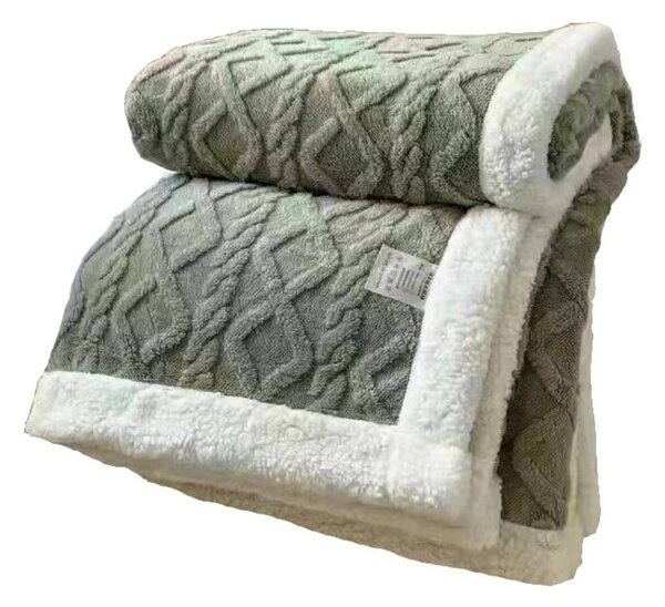 Coperta verde in sherpa 150x200 cm Island - My House