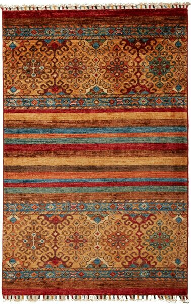 Tappeto Samarkand Pakistan Astratto Marrone Ocra 79x130 Cm