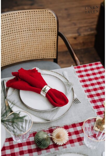 Tovaglia di lino 140x140 cm Red Gingham - Linen Tales