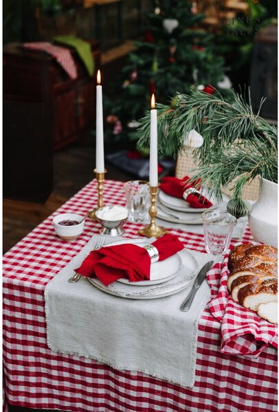 Set di sottobicchieri in tessuto rosso 4 pz Red Gingham - Linen Tales