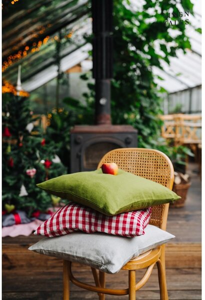 Federa di lino 50x50 cm Red Gingham - Linen Tales