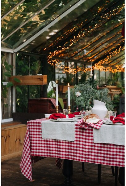 Set di sottobicchieri in tessuto rosso 4 pz Red Gingham - Linen Tales