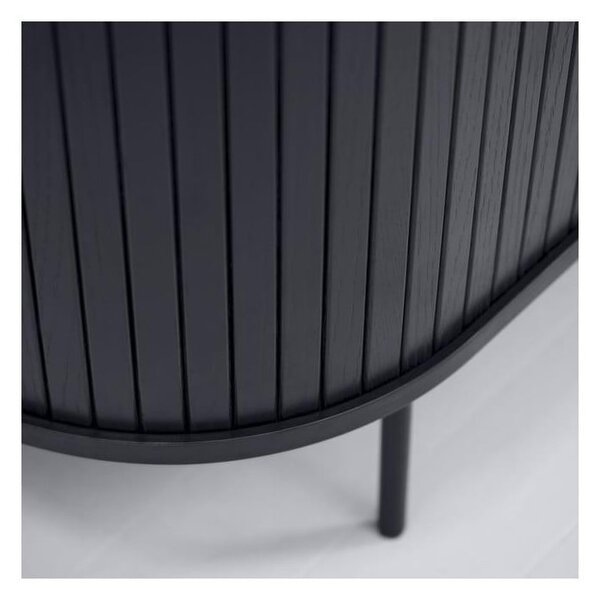 Tavolo TV nero in rovere 56x180 cm Nola - Unique Furniture