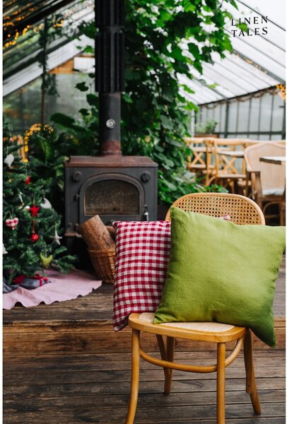 Federa di lino 50x50 cm Red Gingham - Linen Tales