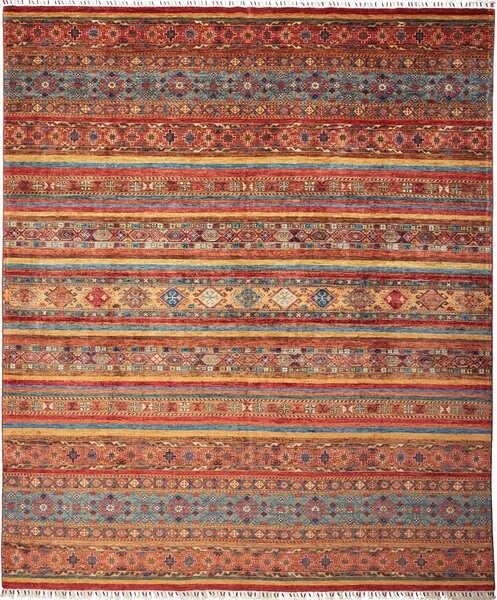 Tappeto Samarkand Pakistan Geometrico Rosso Blu 254x300 Cm