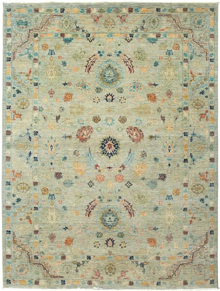 Tappeto Shahi Fine Pakistan Medaglione Verde Acqua Pastello 171x226 Cm