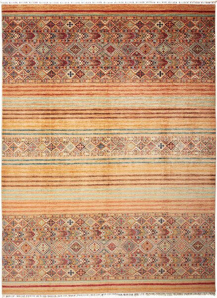 Tappeto Samarkand Pakistan Geometrico Beige Oro 259x352 Cm
