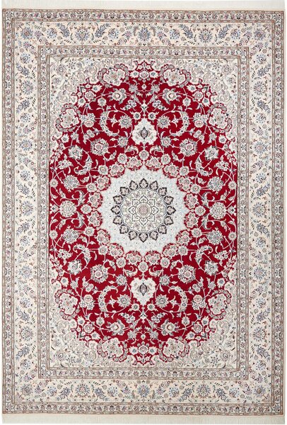 Tappeto Nain 9la Persia Medaglione Rosso Crema 250x358 Cm