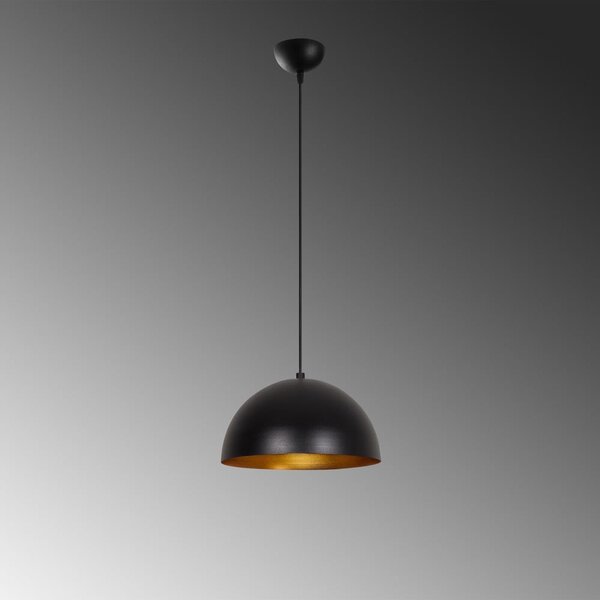 Lampadario nero con paralume in metallo ø 30 cm Coppa – Opviq lights