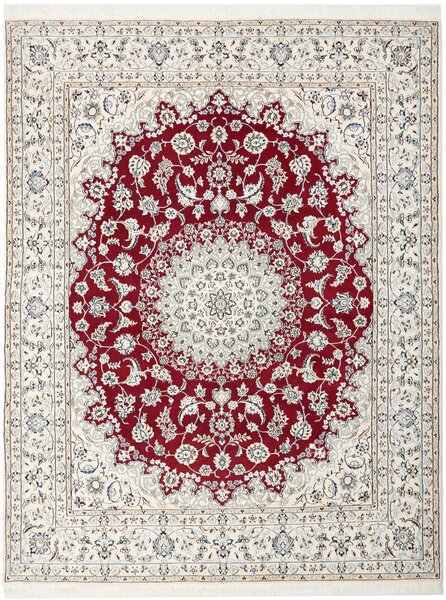 Tappeto Nain 9la Persia Medaglione Rosso Crema 207x262 Cm